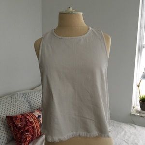 AE Off White Fringe Tank - ALL MUST GO SALE!